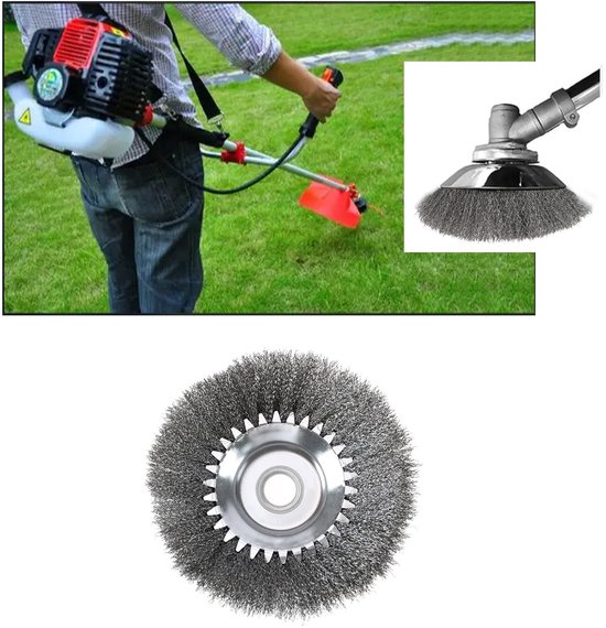 aladdien - Onkruidborstel - Fijne Staaldraad - Duurzaam en robuust - 8 Inch - Onkruid Cutter - Geschikt voor tuin en gazon - Grasmaaier accessoire van Aladdien — afbeelding 4