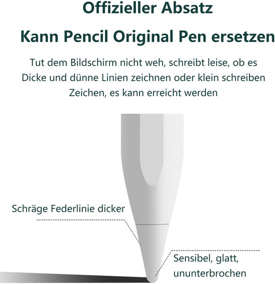 MIVRAY Styluspennen - Magnetische Stylus Met Oplaadbare Functionaliteit, Draadloze Stylus Voor Apple Pencil Compatibele Apparaten, Vervangbare Tip - ABS, Wit — afbeelding 5
