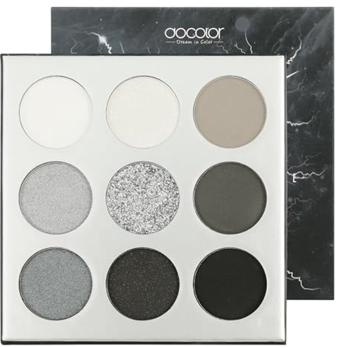 Zwart Oogschaduwpalet met 9 Kleuren - Vegan, Sterk Gepigmenteerd en Waterdicht