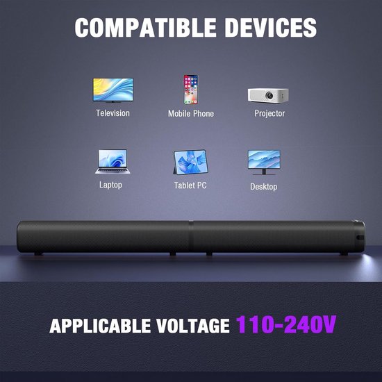 Krachtige 100W Soundbar met Afneembare Speakers en Bluetooth voor Smart TV — afbeelding 3