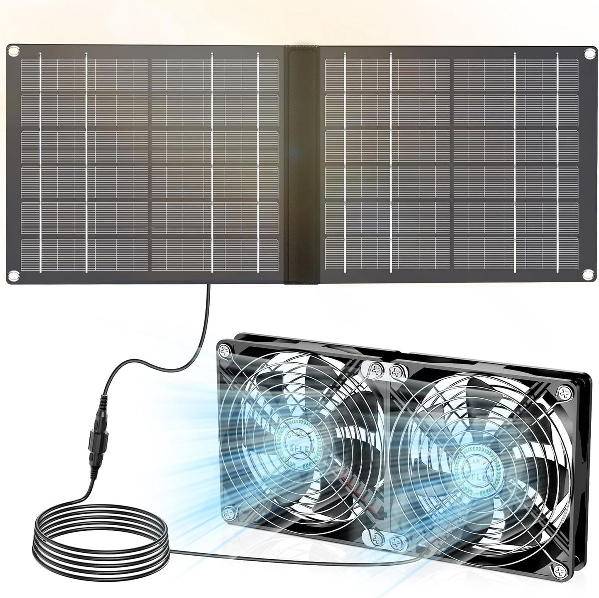 Zonne-ventilator voor Schuur en Kas met IPX7 Waterdichte Ventilatoren