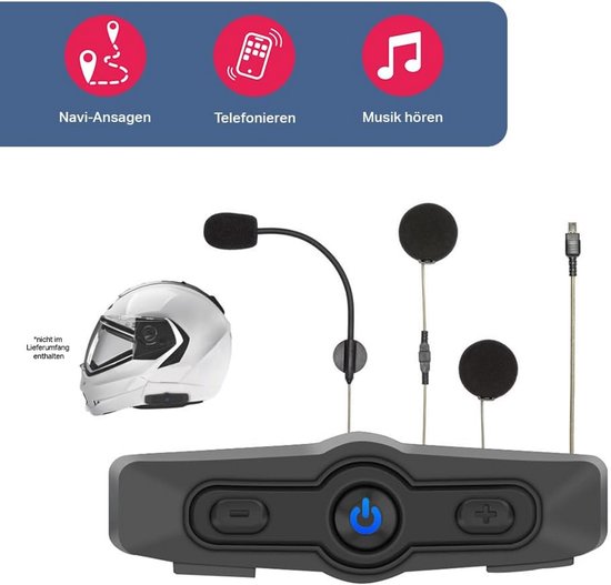 Draadloze Binaurale Motorhelm Headset voor Telefoon en GPS — afbeelding 5