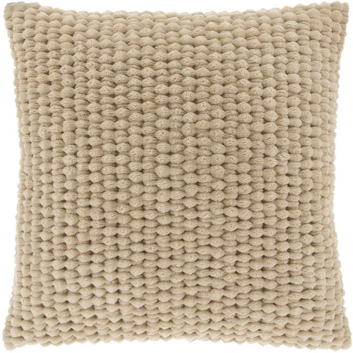 Unique Living Sierkussen Dila - Textiel - Zandkleur - 45x45 cm (BxD) - Decoratief Chenille Kussen