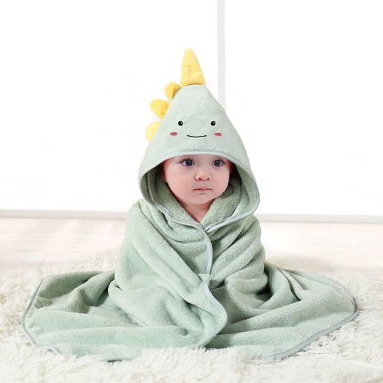 Shengruili Babyhanddoek met capuchon, 80 x 80 cm, super absorberend, kleine kinderen, badhanddoekenset, badhanddoeken met capuchon, badhanddoek met capuchon — afbeelding 3