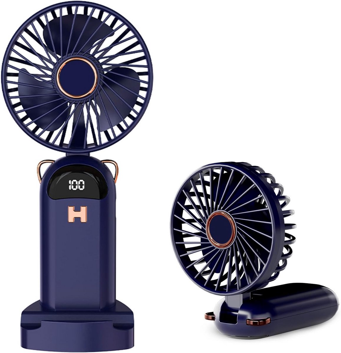 Draagbare Mini Ventilator Oplaadbaar met 5 Snelheden en Digitale Display
