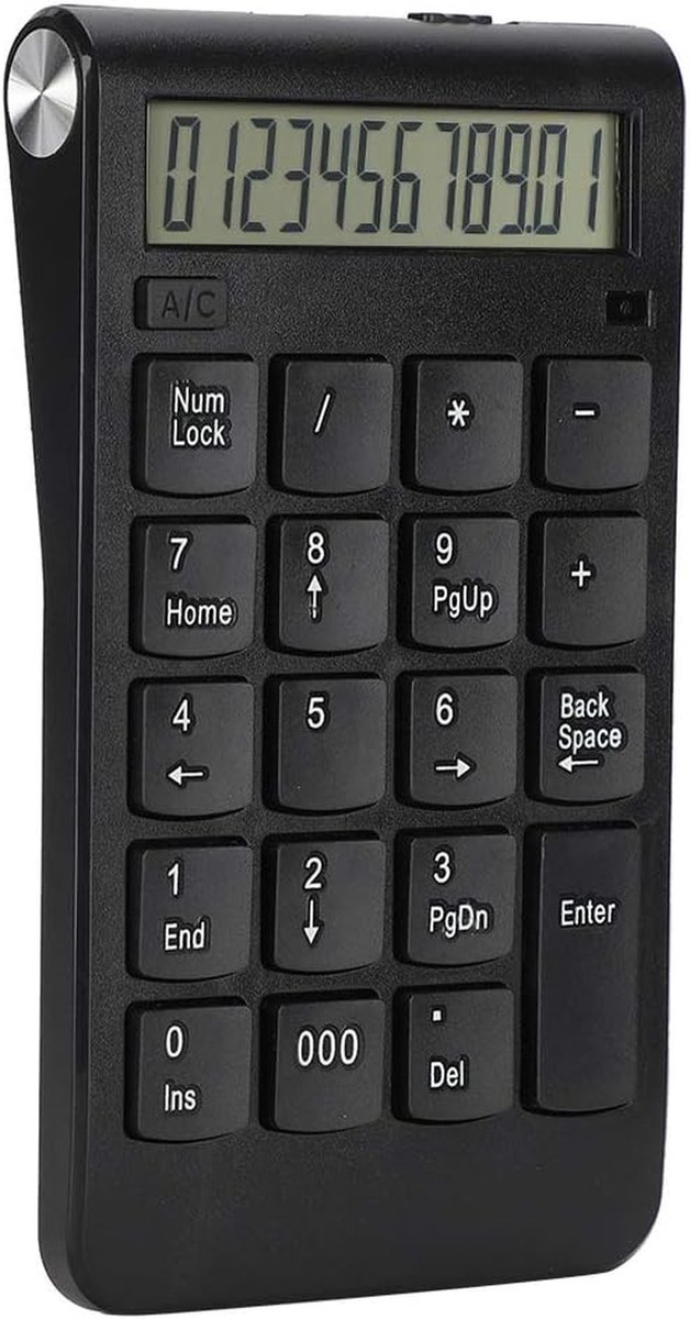 Draadloos Numeriek Toetsenbord 20 Toetsen 2.4G voor Laptop en PC Zwart