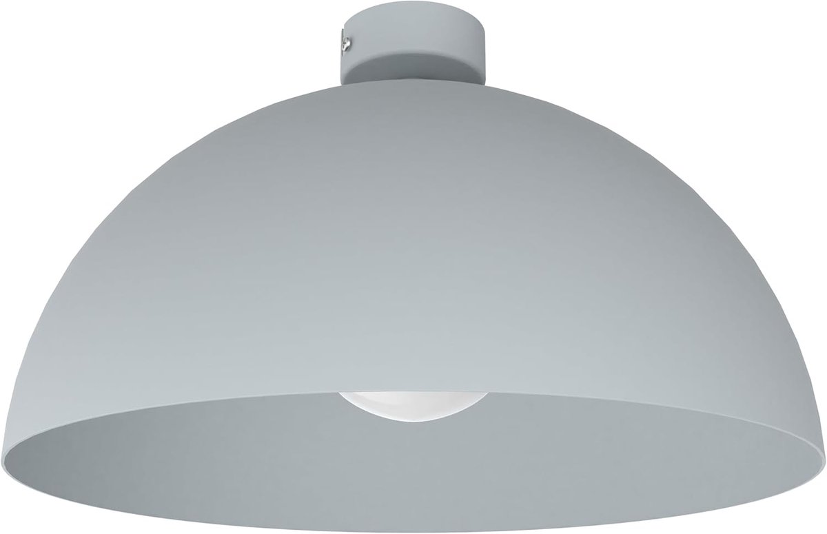 Moderne Plafondlamp Grijs 40cm - Metalen Koepellamp met E27 Fitting voor Keuken, Woonkamer