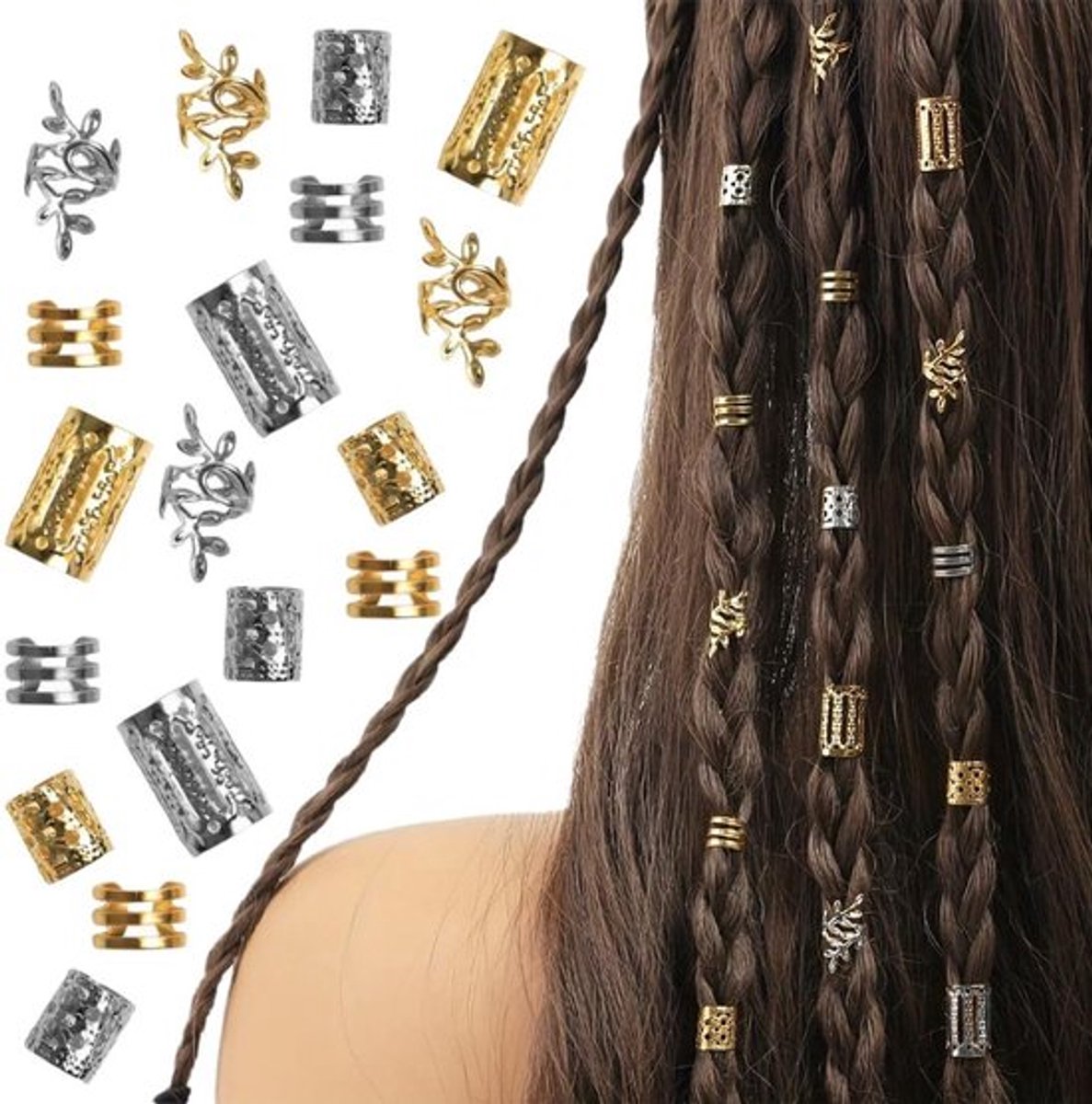 Vlechten Haarclips voor Meisjes en Dreadlocks Accessoires - Set van 80 Stuks