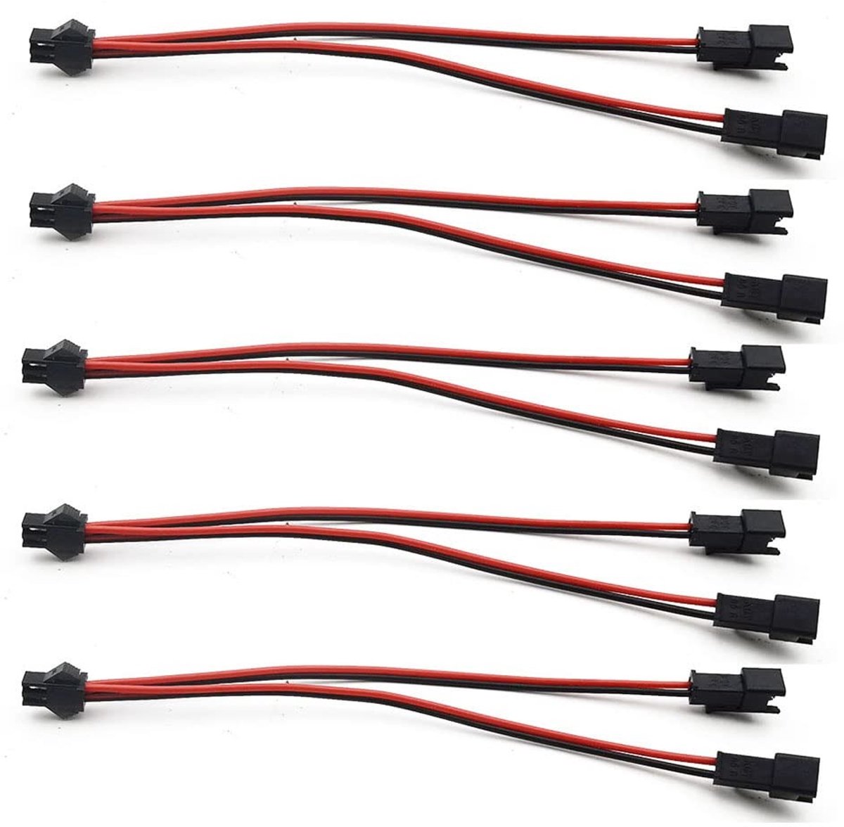 aladdien - 5 Piece Set - LED Splitter - Eenvoudig te gebruiken - 2 Pin - Verbinden van LED strips - Geschikt voor 5630 3528 5050 - LED Plug