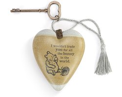 DEMDACO Art Hearts Collection I Wouldn't Trade You for All The Hunny in World Pooh Golden 3.5 x 3.5 Metal Art Heart with Decorative Key