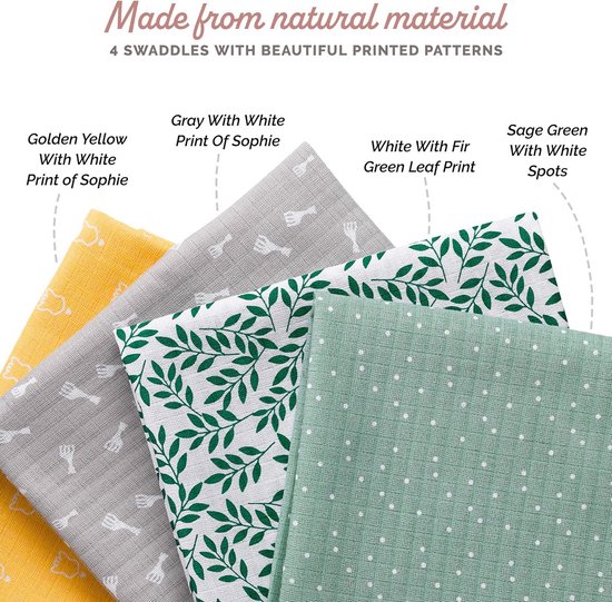 Sophie la Girafe Set of 4 Diapers Color, multicoloured, 850800 — afbeelding 5