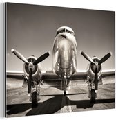 Décoration murale Métal - Aluminium - Avion - Vintage - Hélice - 120x90 cm