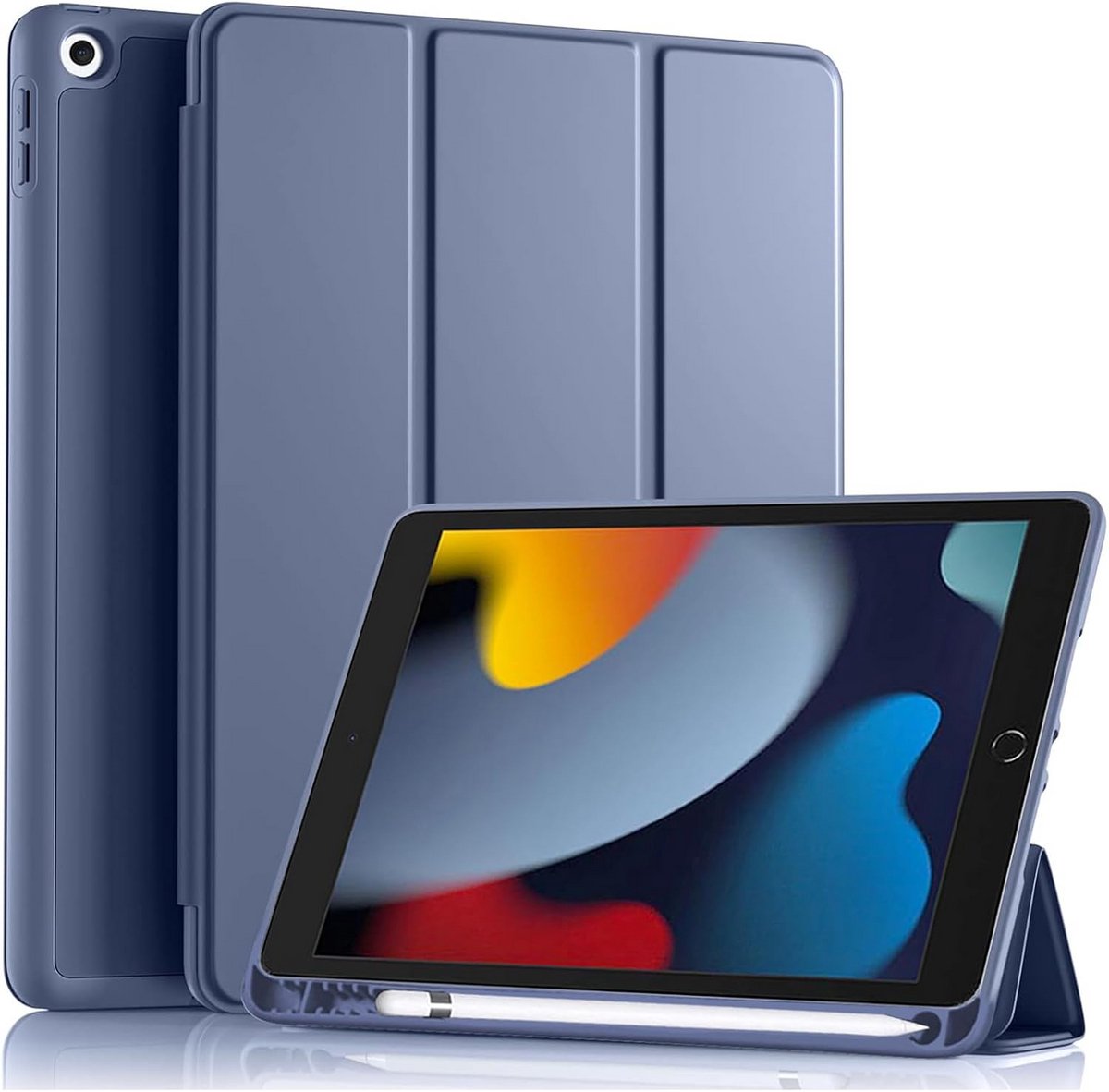 Hoesje voor iPad 10.2 inch (9e/8e/7e Generatie) met Potloodhouder en Screenprotector - Lavendel Paars