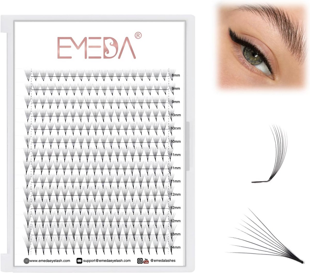 Professionele Volume Wimperverlenging Set M Krul Voor Smokey Eye Effect