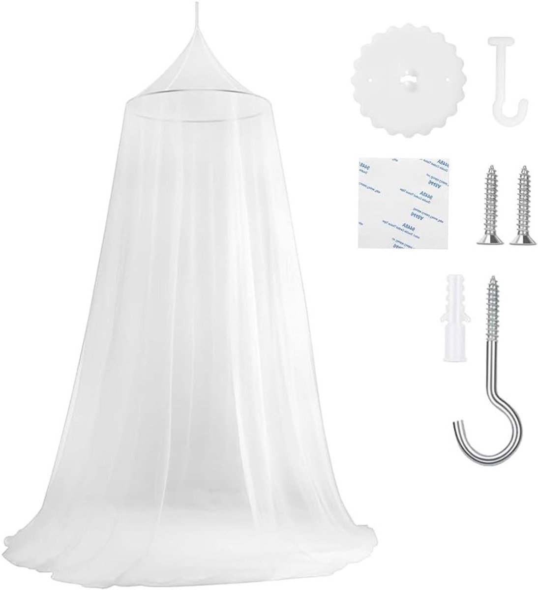 Hanging Mosquito Net voor Dubbele en Eenpersoonsbedden - Grote Bedluizenbescherming 60 x 250 x 1200 cm voor Thuis, Reizen en Buitenactiviteiten