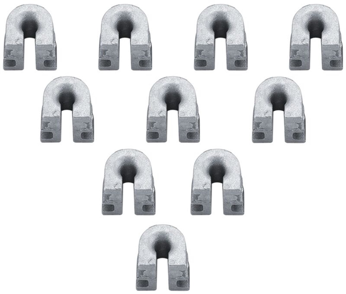 Set van 10 universele grasmaaieraansluitingen, geschikt voor modellen 4002, 713, 8300 en 8301.
