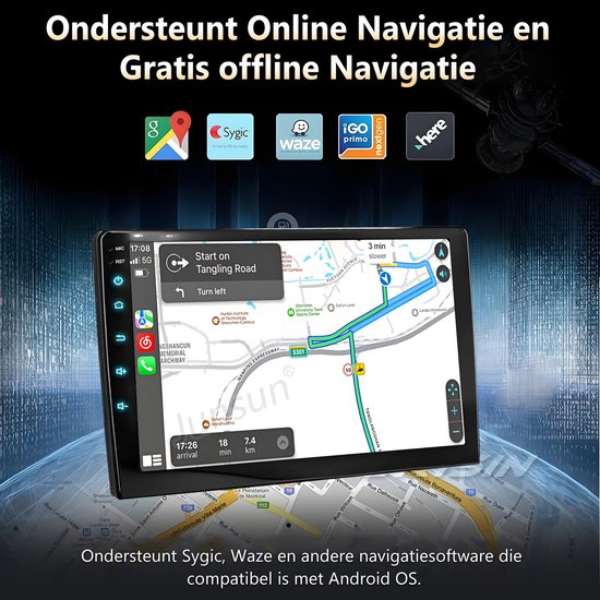 Junsun Android 15 Draadloze CarPlay Andriod Auto Autoradio Geschikt Voor Toyota Aygo Peugeot 107 Citroen C1 - Bluetooth - Achteruitrijcamera - GPS Navigatie - Plug & Play - 10-inch Touchscreen - WiFi - SWC - Octa-core processor