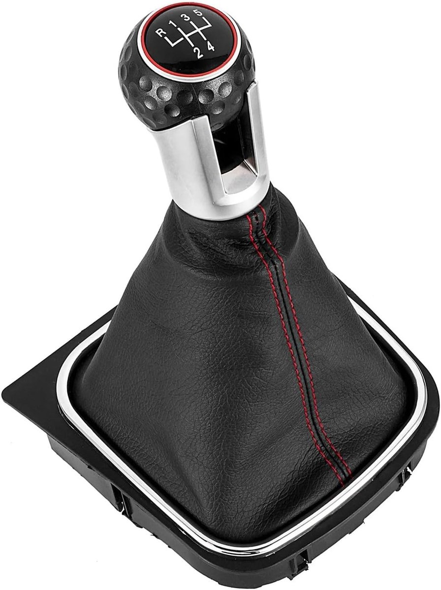 Schakelpookknop Set - Pookhoes - Auto Interieur - Krasbestendig - 5/6 Versnellingen - Zwart