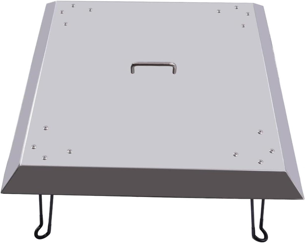Vuurschaal Afdekking - Hittebescherming - Terras Verwarming - Inklapbare Poten - 63.5 x 63.5 cm - Zilver
