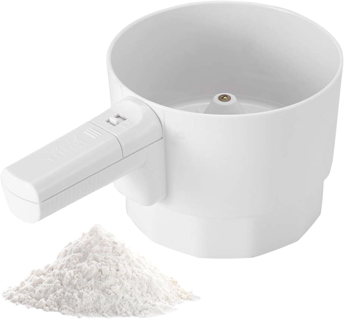 Elektrische Bloemzeef - Meel Shaker - Bakken en Koken - Eenvoudig met één hand - 23.5 cm - Wit