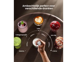 Oplaadbare Melkopschuimer met Snelheidsregeling - Elektrische Schuimopschuimer voor Latte, Cappuccino & Meer