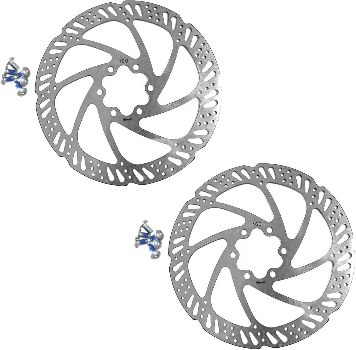 aladdien - Fiets-remschijven - 160 mm - Roestvrij staal - Schijfrem - 6 gaten - Hoogwaardige kwaliteit, geschikt voor jouw fiets