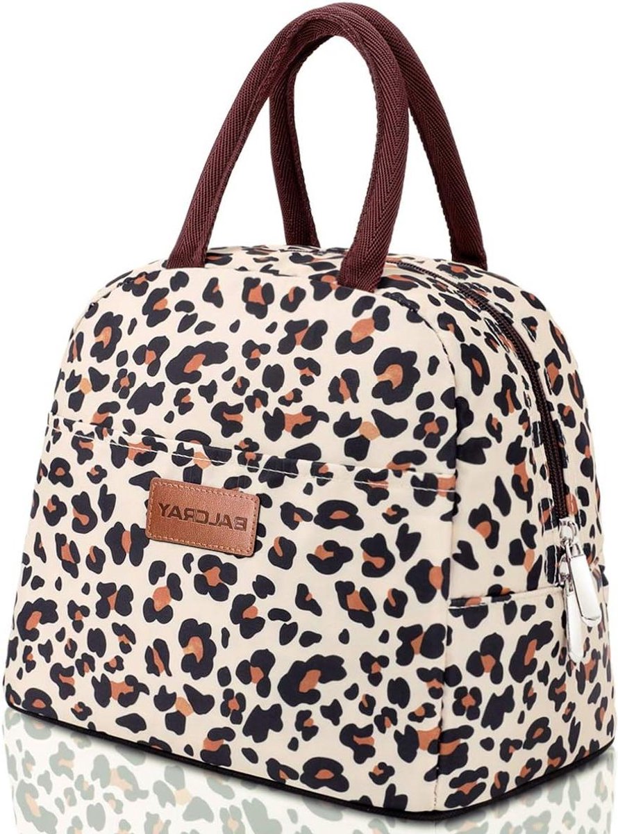 Lunchtas - Tas - Lunch Meenemen - Stijlvol Design - 300 Milliliter - Beige Luipaard