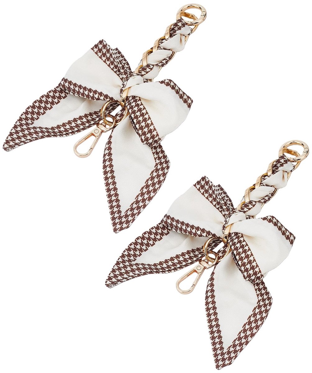 aladdien - Dames Tas Extender - Strik en Ketting - Exclusieve Tas Charms - 2-delig - Tasaccessoires - Geschikt voor Elke Tas - Kleur: Zwart