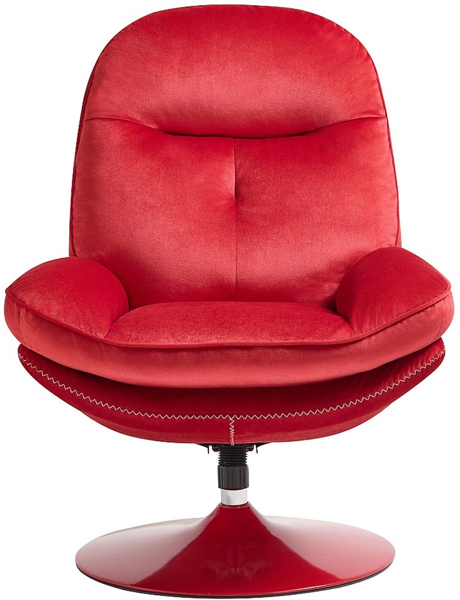 Vente-unique Draaibare fauteuil in rode fluwelen stof ILMACA Rood