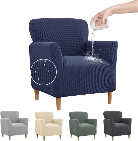 Housse de fauteuil jacquard élastique pour fauteuil 1 place avec accoudoirs, lavable et protectrice contre les taches, les poils et l'usure pour le salon et le bureau