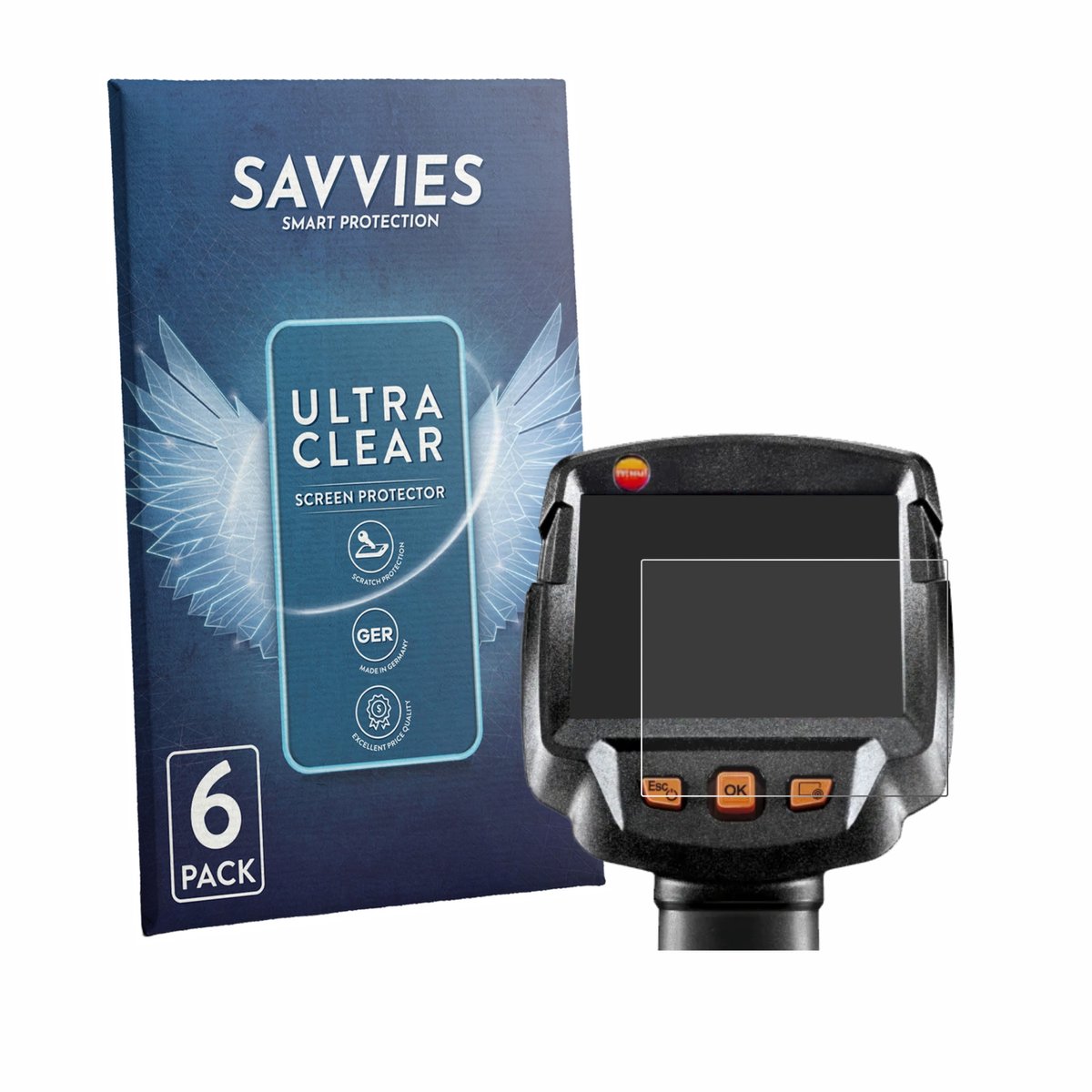 Savvies - Screenprotector voor Testo 872s - Folie Beschermfolie transparant 6 Stuks
