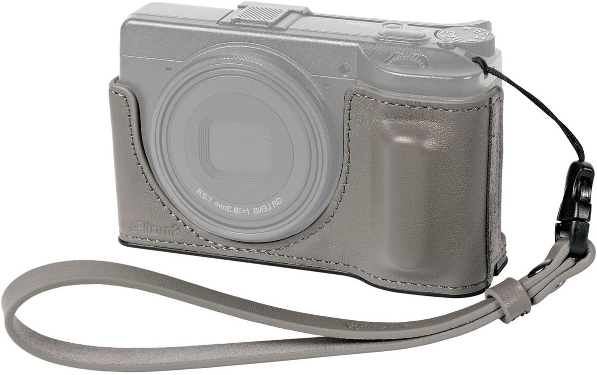 Leren Camera Tas voor RICOH GR IV/GR III/GR IIIx met Schouderband, Vintage Half-Body Shell, Compact en Duurzaam, Ideaal voor Fotografie en Reisgebruik