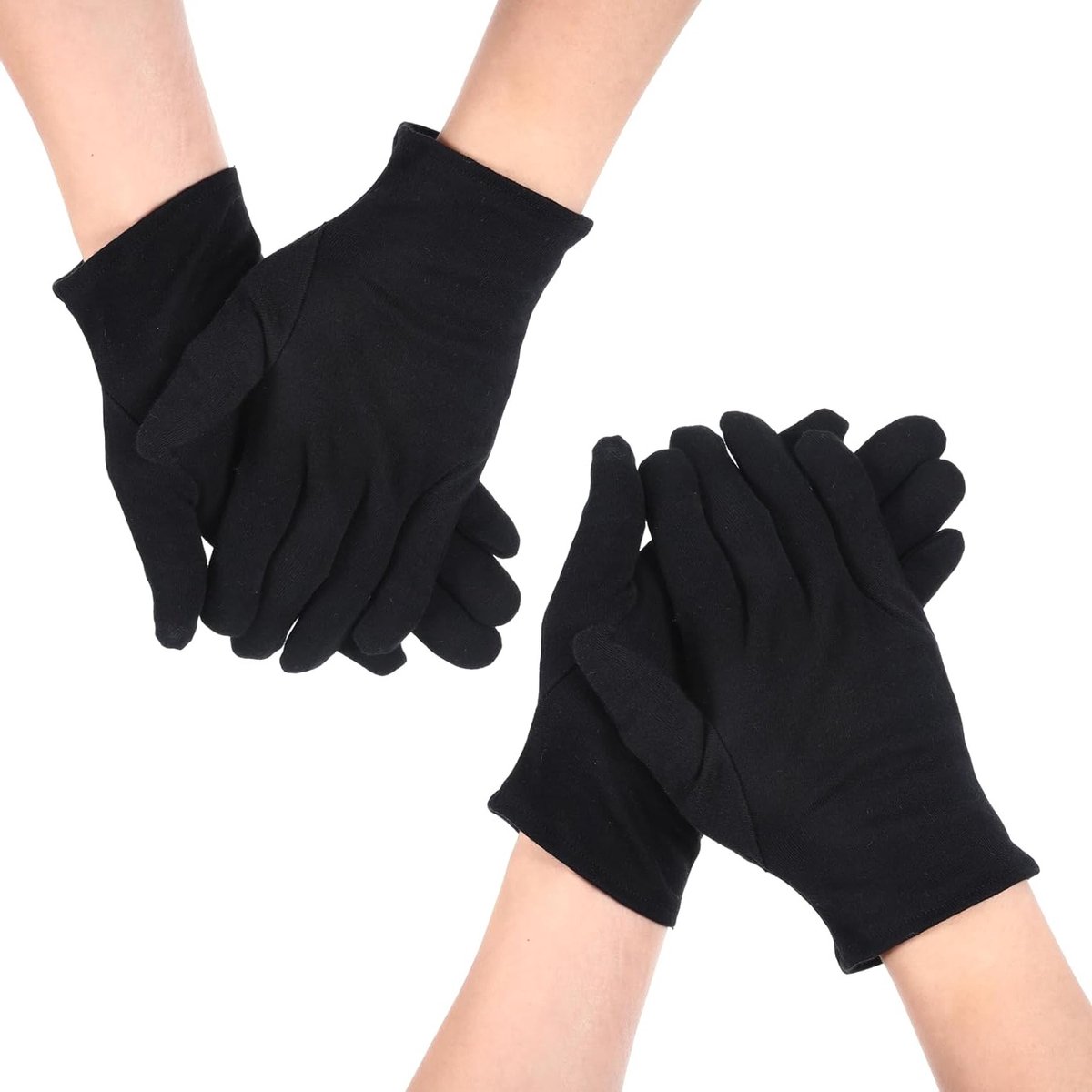 Katoenen Handschoenen voor Formele Tuxedo Kostuums - Perfect voor Ceremonies, Inspecties en Juwelen - Unisex Zwart