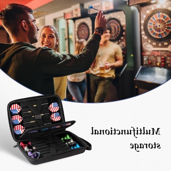 SnelShoppen - Professionele Dart Bag met Bescherming, EVA Dart Case voor 12 Darts, Multilayer Memory, Duurzaam en Draagbaar, Zwart, Ideaal voor Dart A van Snelshoppen — afbeelding 2