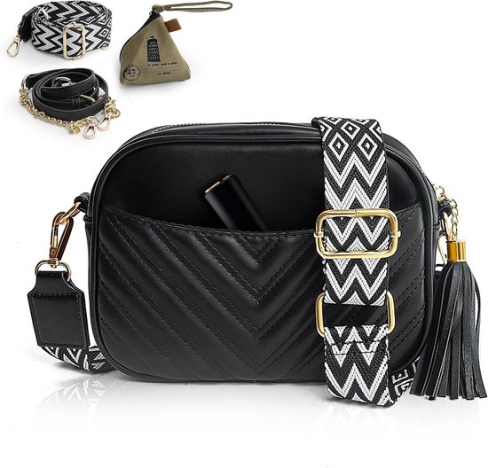 Dames Leren Crossbody Tas Klein met Brede Schouderband, Ideaal voor Dagelijks Gebruik en Avondjes Uit