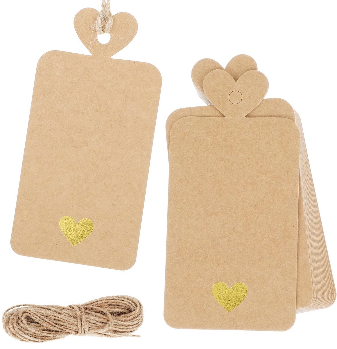 Allecto - Gift Tags - Kraft Paper Labels - Perfect voor Cadeaus - 10 x 5 cm - Blanko Label Tags - Ideaal voor Verjaardagen en Trouwen - 100 Stuks