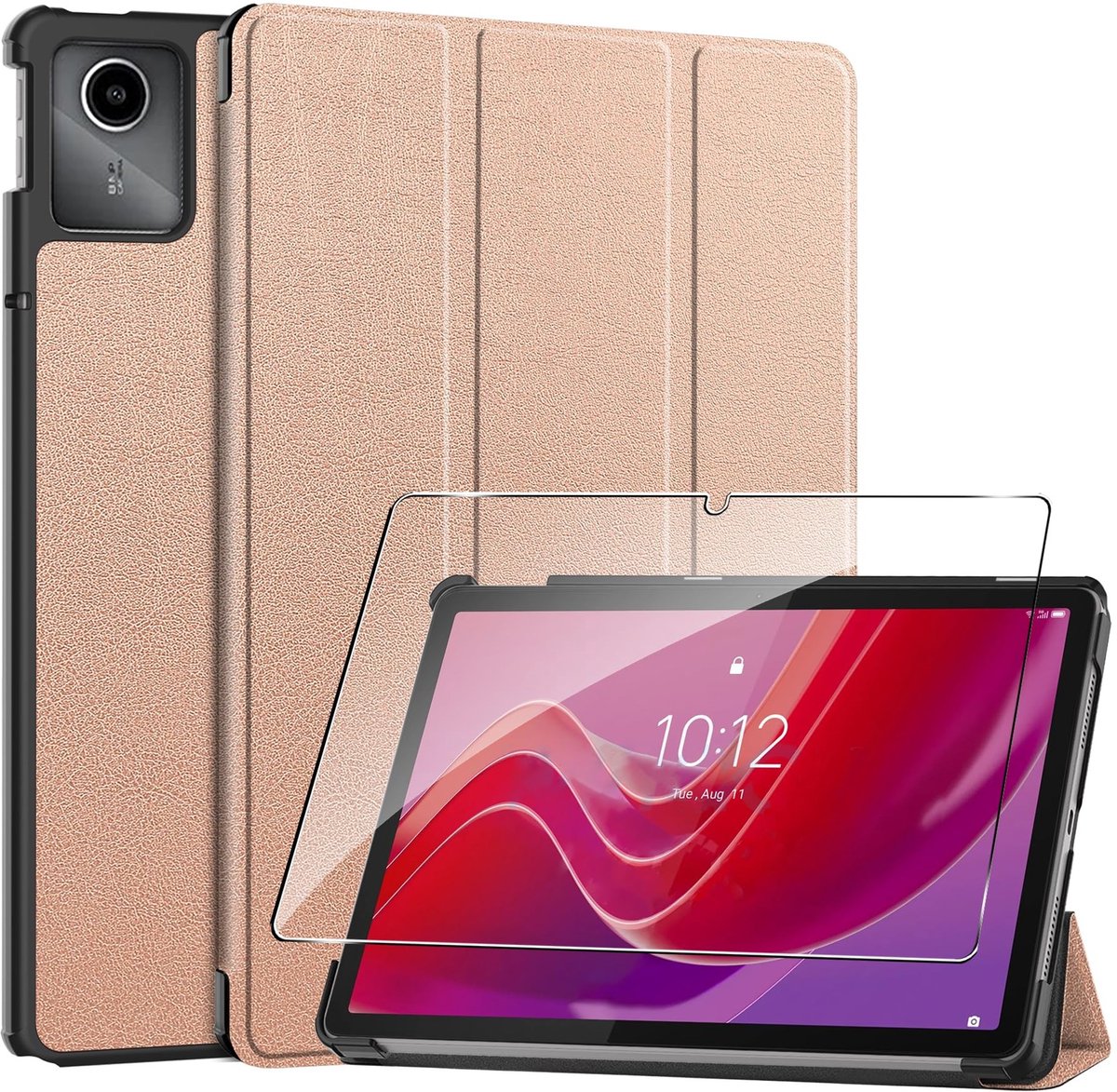 Dailygoods - Beschermhoes - Lenovo Tab M11 2024 - Ultraduin - Goud - Schokbestendig - Krasbestendig - Flexibel - 11 inch