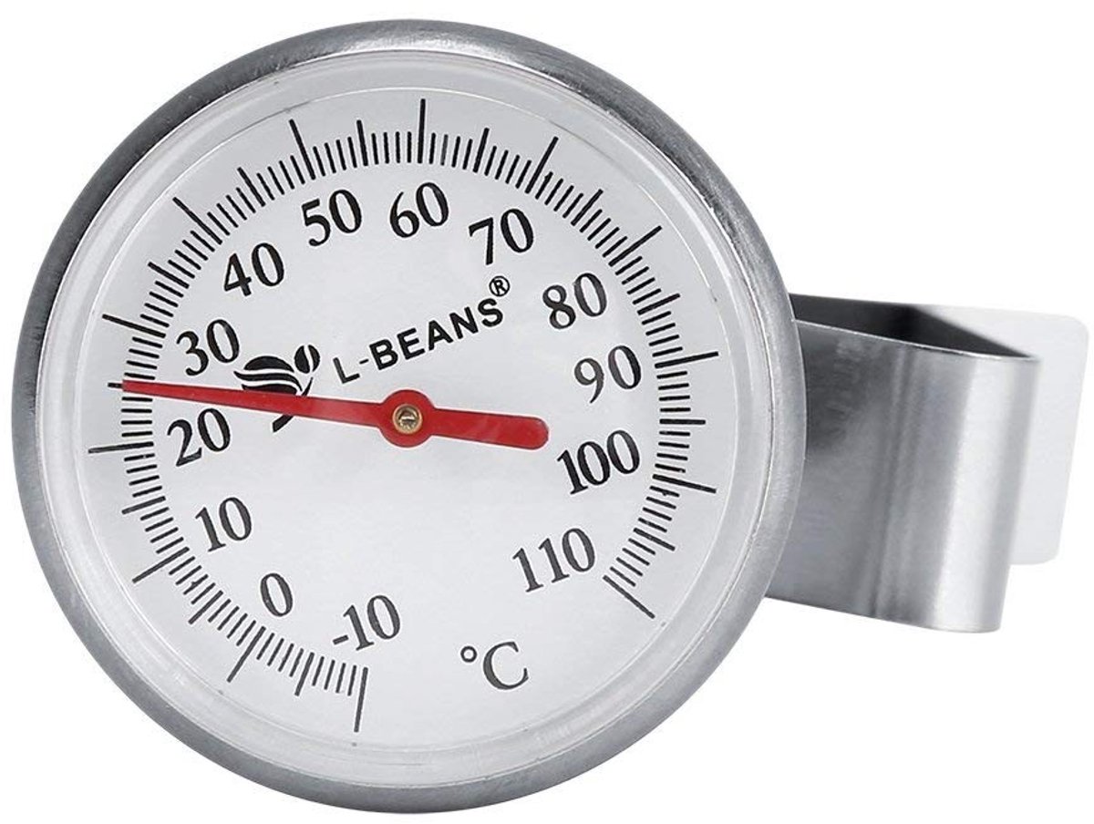 aladdien - Melkthermometer - RVS Melkopschuimer - Directe Temperatuurmeting - Geschikt voor Koffie - Ideaal voor Latte Art - Voor Perfecte Melkschui..