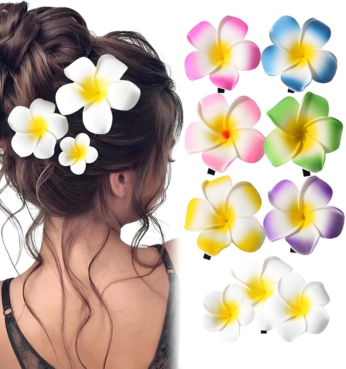 Allecto - Haarspelden - Hawaii Bloemen - Tropische Flair - Multicolor - Haaraccessoires voor Vrouwen - Perfect voor Feesten - 9 Stuks