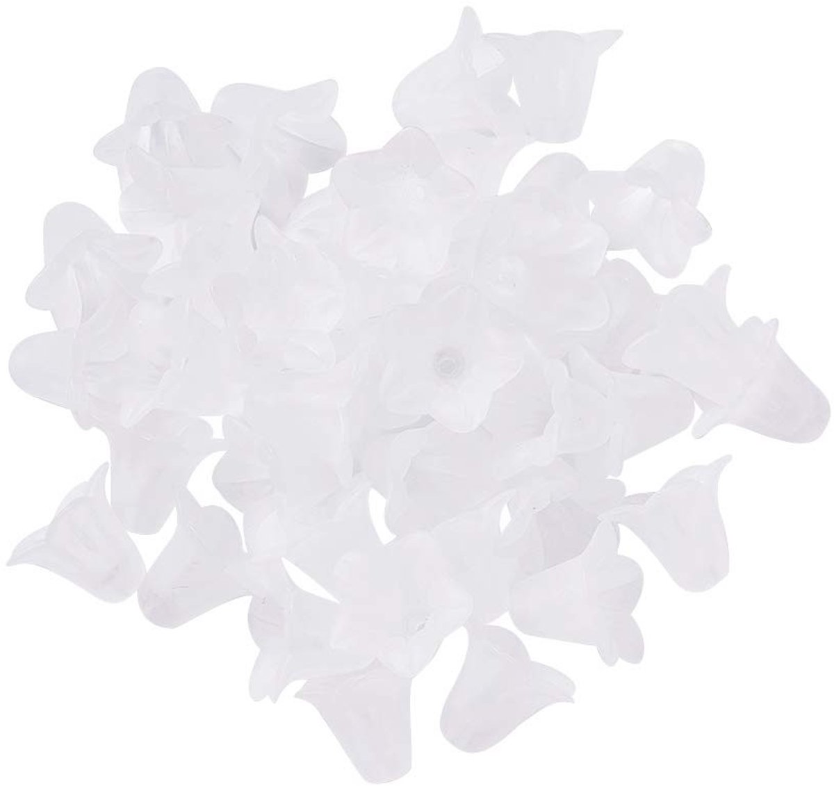 PandaHall Transparante Matte Acryl Kralen Wit 16x12mm - 50 Stuks