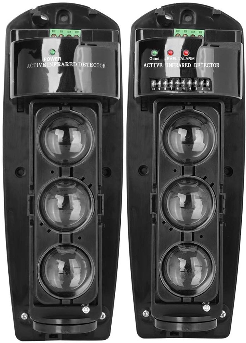 Allecto - Triple Beam Detector - Infrarood Alarm - Draadloos Beveiligingssysteem - Zwart - Home Security - 150 Meter Bereik - Geschikt voor Woningb..
