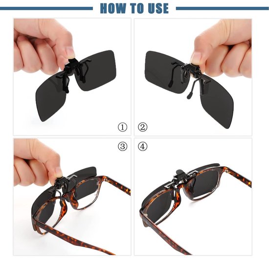 Pack van 4 Clip-on Zonnebrillen - Gepolariseerd en UV-Bescherming — afbeelding 5