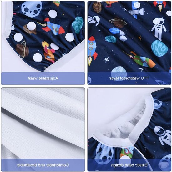 Herbruikbare zwemluier voor baby's, UV-bescherming, comfortabel en verstelbaar, ideaal voor zwemlessen en vakanties, 2-pack van Merkloos — afbeelding 3