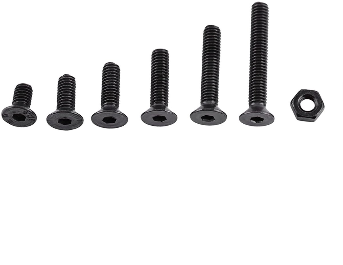 aladdien - Stalen Hex Socket Schroefset - 250-delige Schroefset - Machine Montage Assortiment - Zwart - Perfect voor Montage en Verbinding - Geschik..