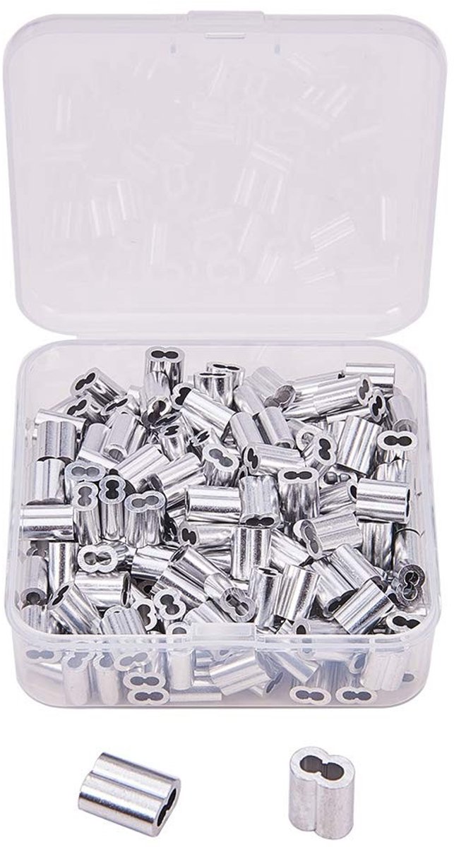 Allecto - Aluminium Double Barrel Ferrule - Assortiment Kit - 6 Groottes - Verfijnde Afwerking - Geschikt voor Kabels - 50 Stuks