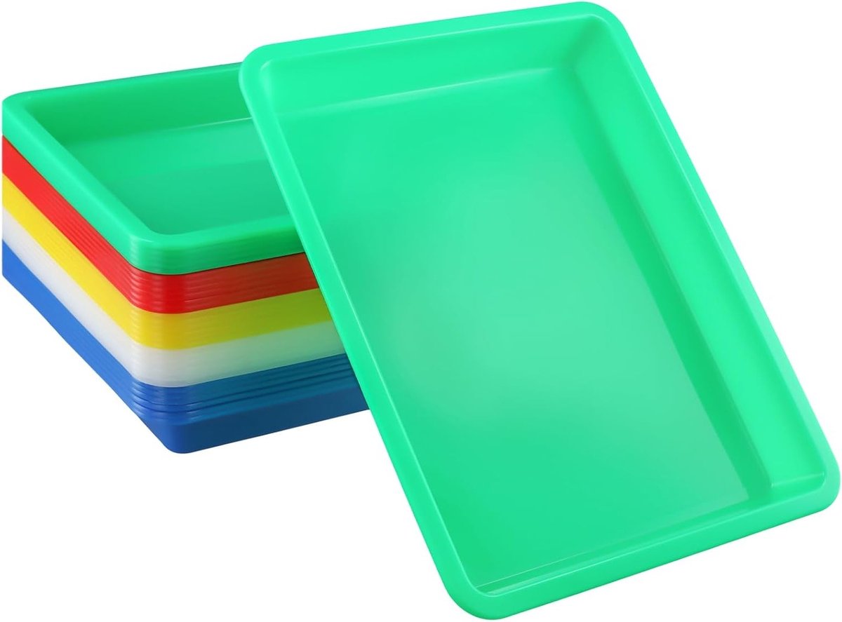30 Stuks 27.5 x 21 x 3 cm Plastic Activiteitenschalen in 5 Kleuren voor Creatieve DIY Schilderprojecten en Organisatie van Knutselmaterialen