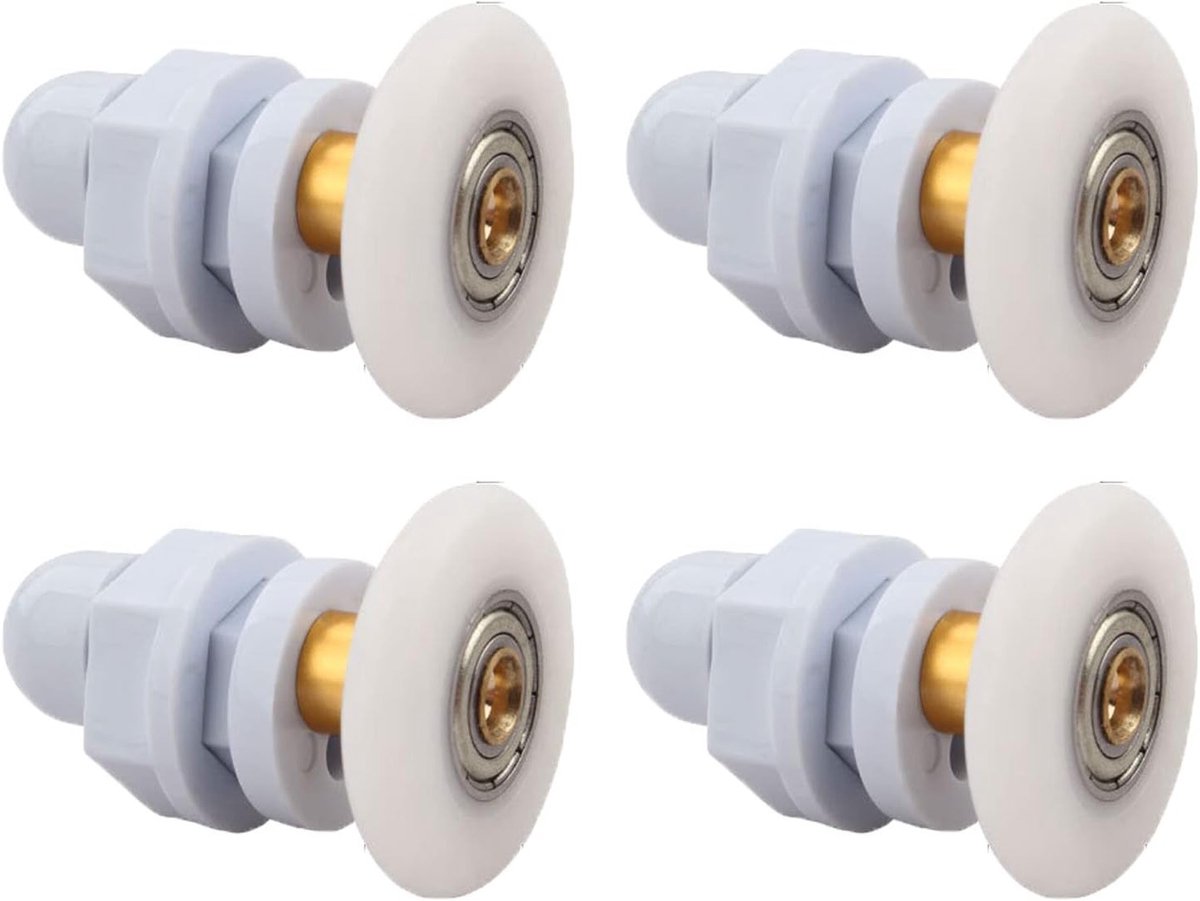 Shower Stall Casters Set van 4 Stuks voor Glazen Douchedeur - Vervangende Rollen voor Douchecabine, Ideaal voor Glijdende Deuren en Badkameraccessoires (29mm)