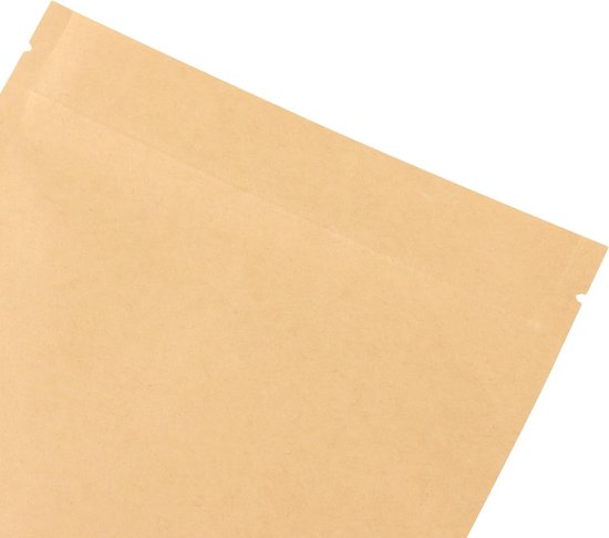 150 Stuks Kraft Papieren Zakjes met Doorzichtige Venster en Rits, Herbruikbare Staande Bodemzakken voor Noten, Koffiebonen en Theebladeren van Merkloos — afbeelding 2