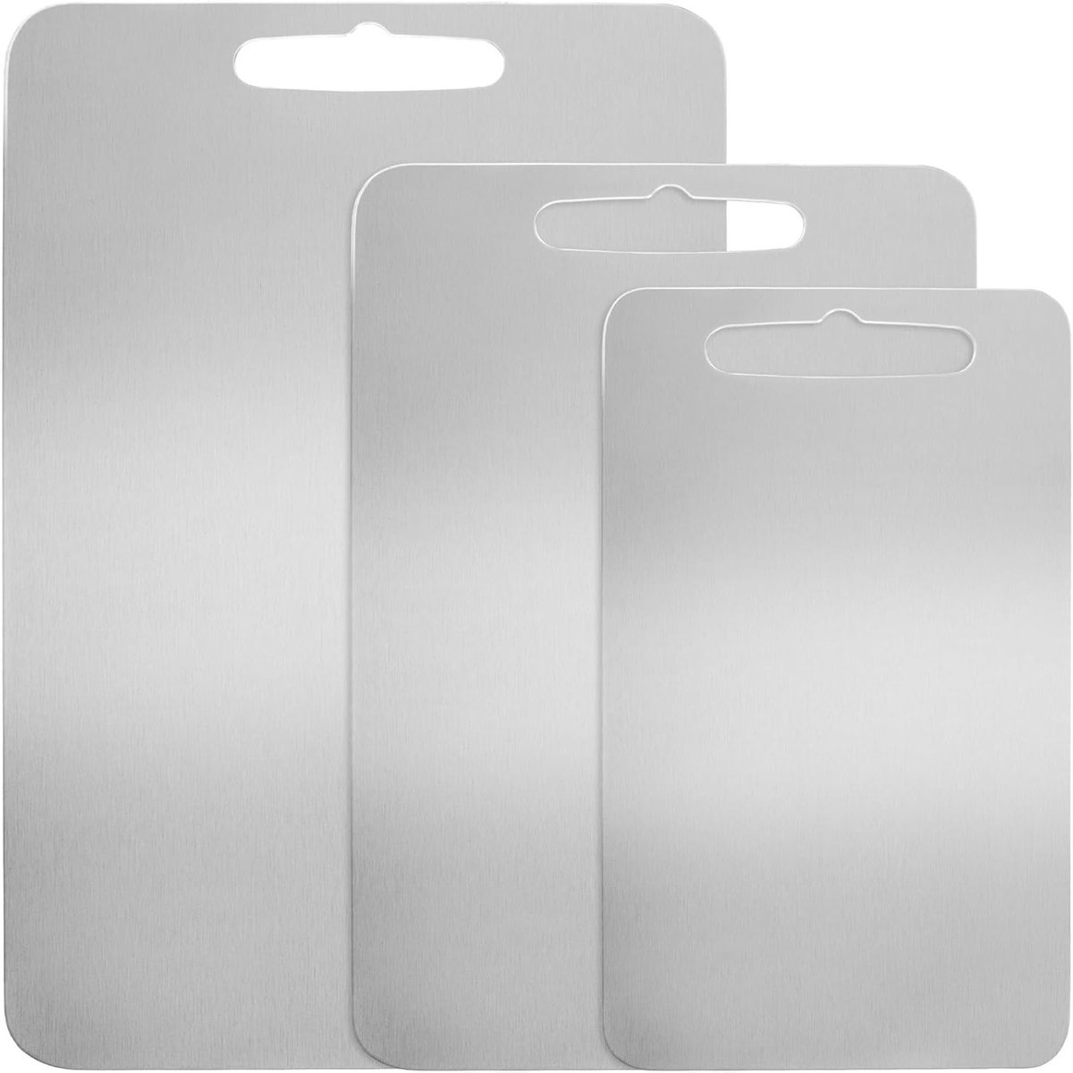 Snijplank Set - Keukenplanken - Voedselbereiding - Dubbelzijdig Gebruik - 3 Maten - Zilver