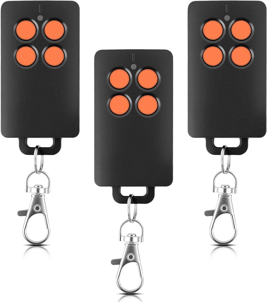 Vervangingsset voor 4-kanaals code draaiportaal, 433 MHz, bereik tot 50 meter, versterkte beveiliging, geschikt voor motorisatie, 3 stuks